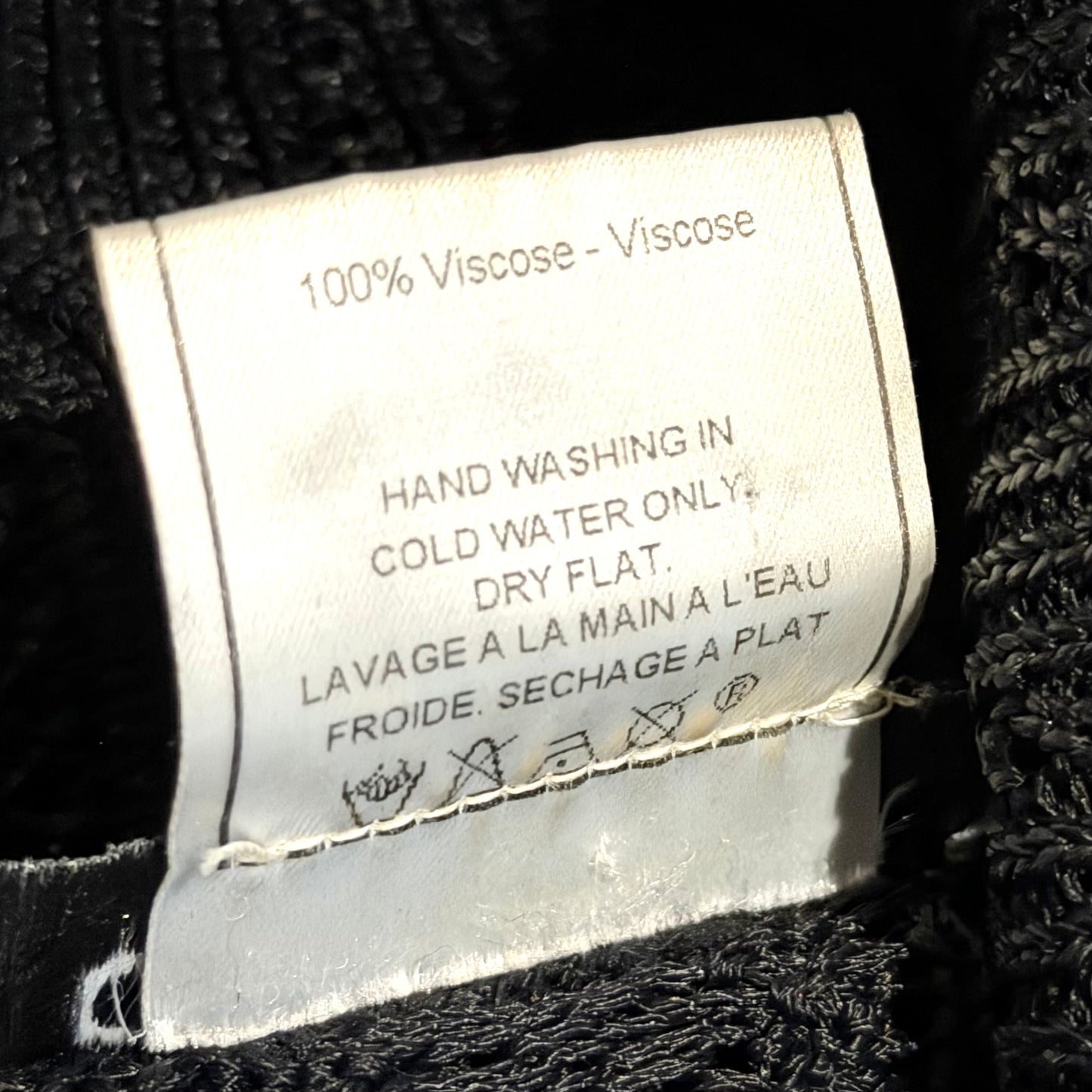 DIOR - SWEATER BLACK OPENWORK GLOSSY AND BATWING SLEEVES SIZE S