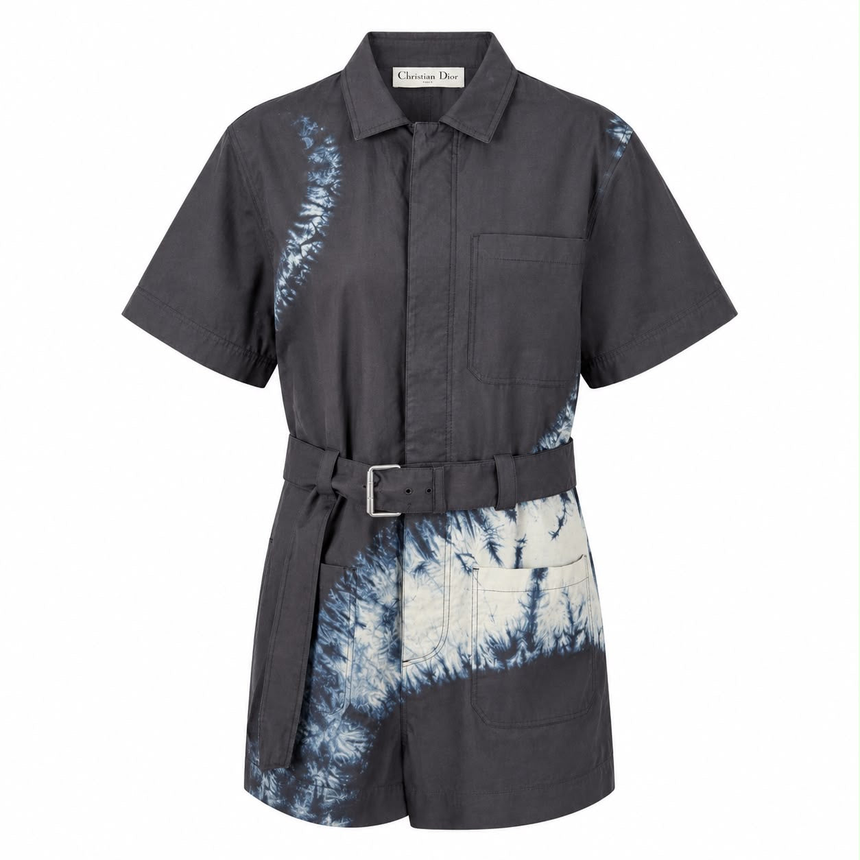 DIOR - JUMPSUIT BLUE TIÈ-DYE COTTON SIZE 36 FR