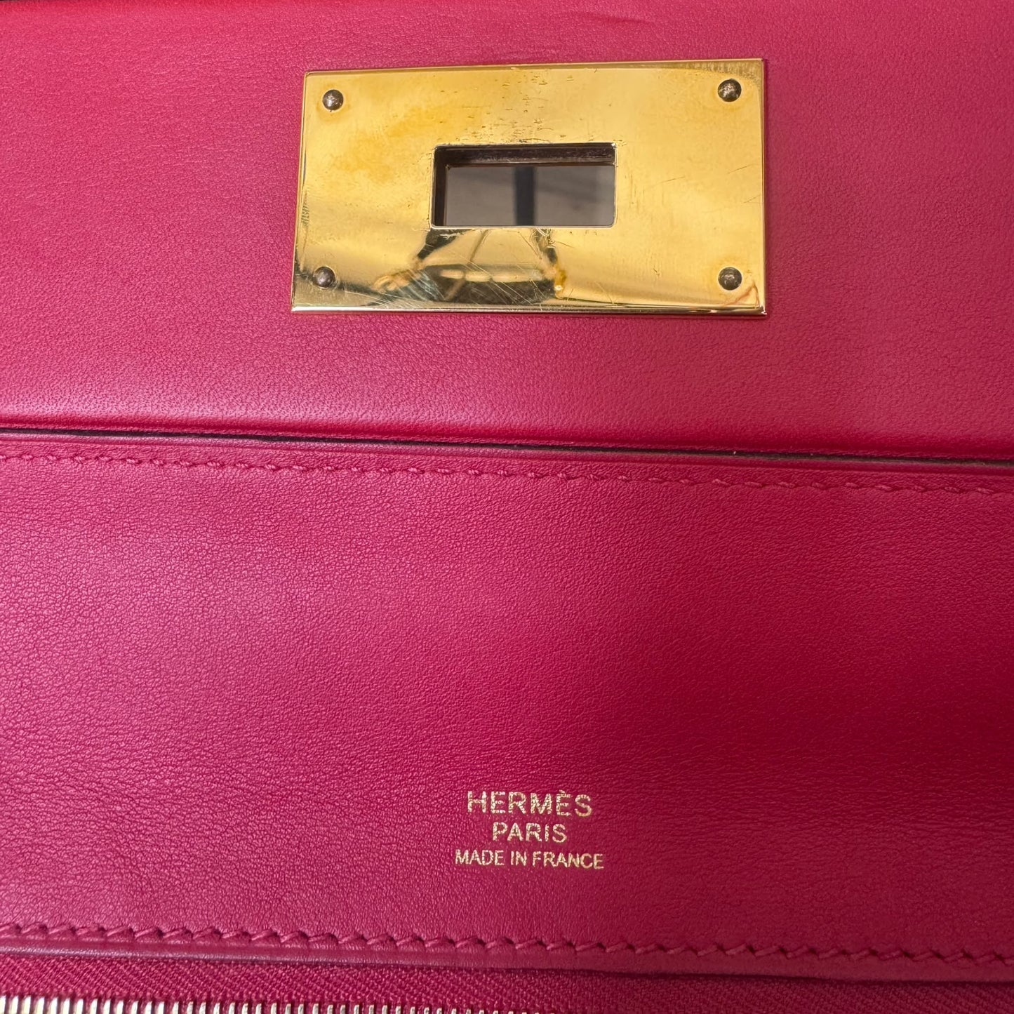 HERMÈS - BAG 24/24 ROUGE VIF & ROUGE PIMENT TAURILLON LEATHER SIZE 29