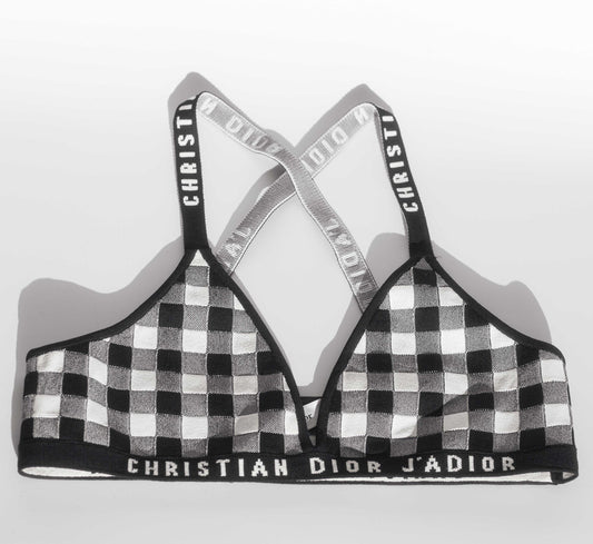 DIOR - BRASSIERE CHECK BLACK & WHITE SIZE L