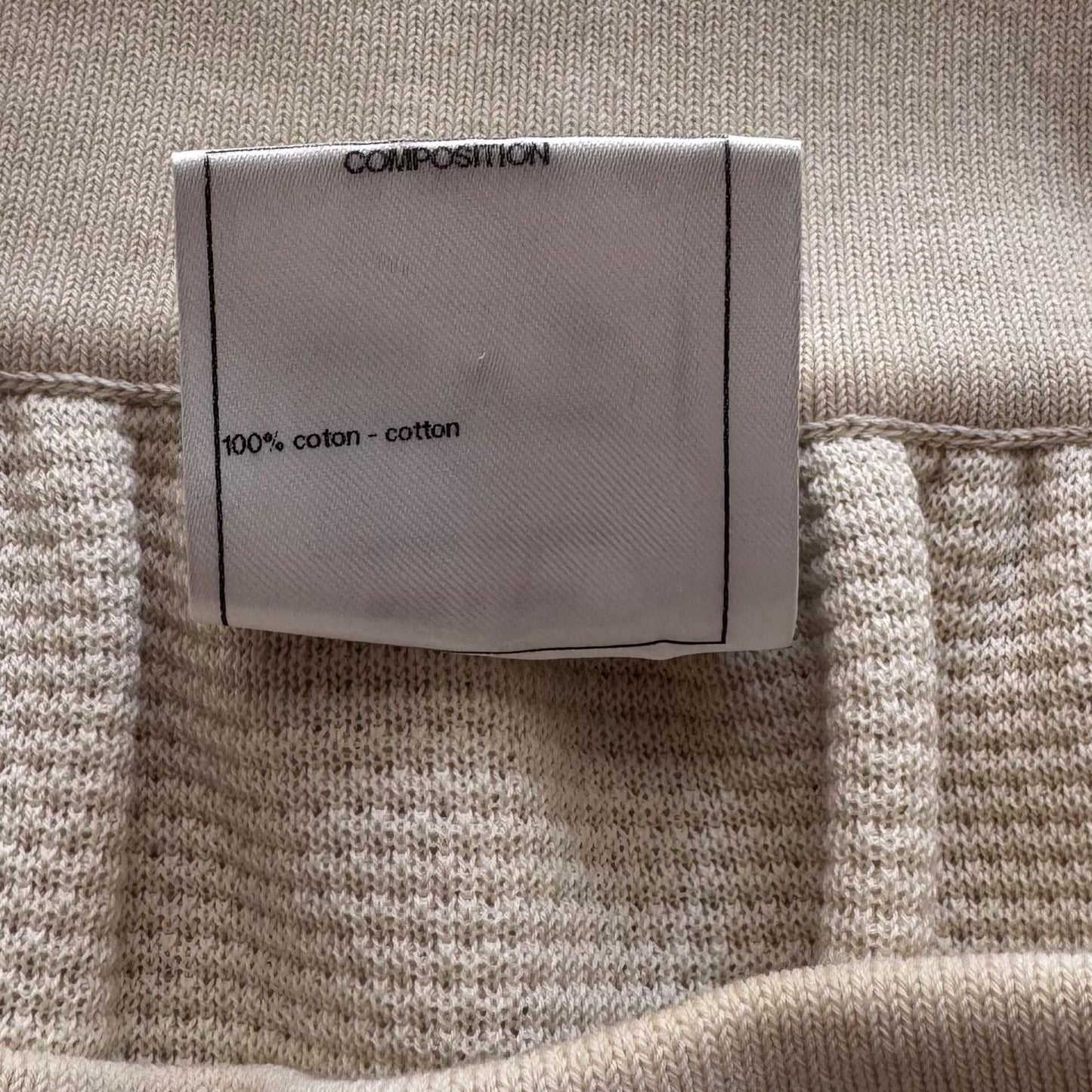 CHANEL - SKIRT ECRU COTTON QITH FRONT POCKETS AND LOGO BUTTONS SIZE 38 FR