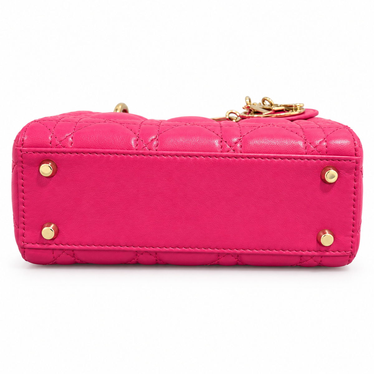 DIOR - *NEVER WORN* BAG MINI LADY DIOR PINK LAMBSKIN GOLD HARDWARE