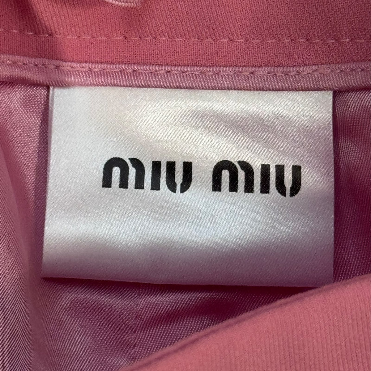 MIU MIU - SKIRT MINI PINK A-LINE CRYSTAL-EMBELLISHMENT SIZE 38 IT