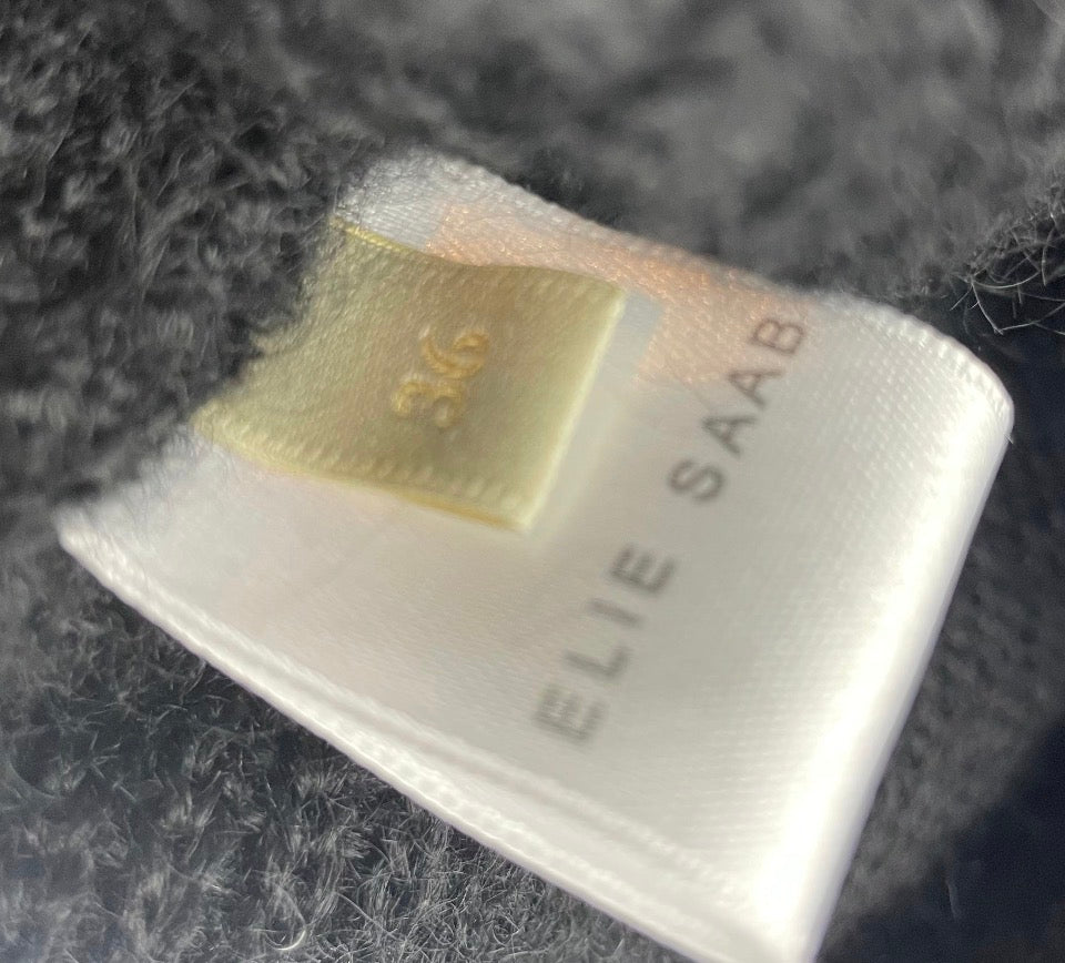 ELIE SAAB - SWEATER BLACK EMBROIDERED SIZE 36 FR