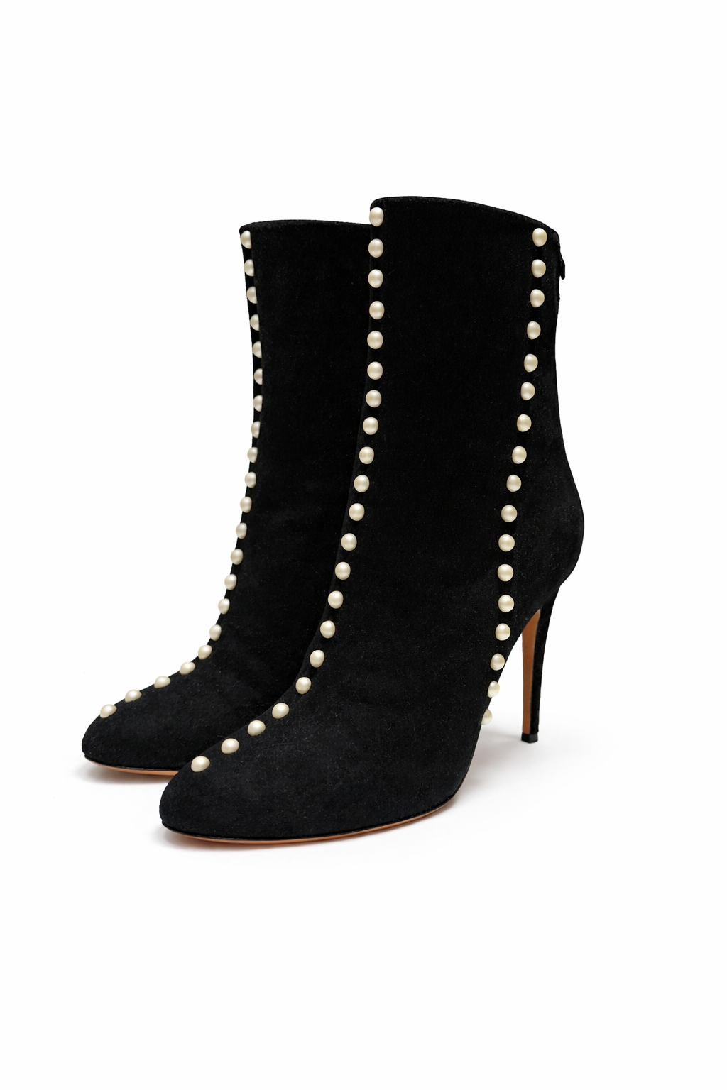 AQUAZZURRA - ANKLE BOOTS WITH WHITE PEARLS SIZE 40 EU