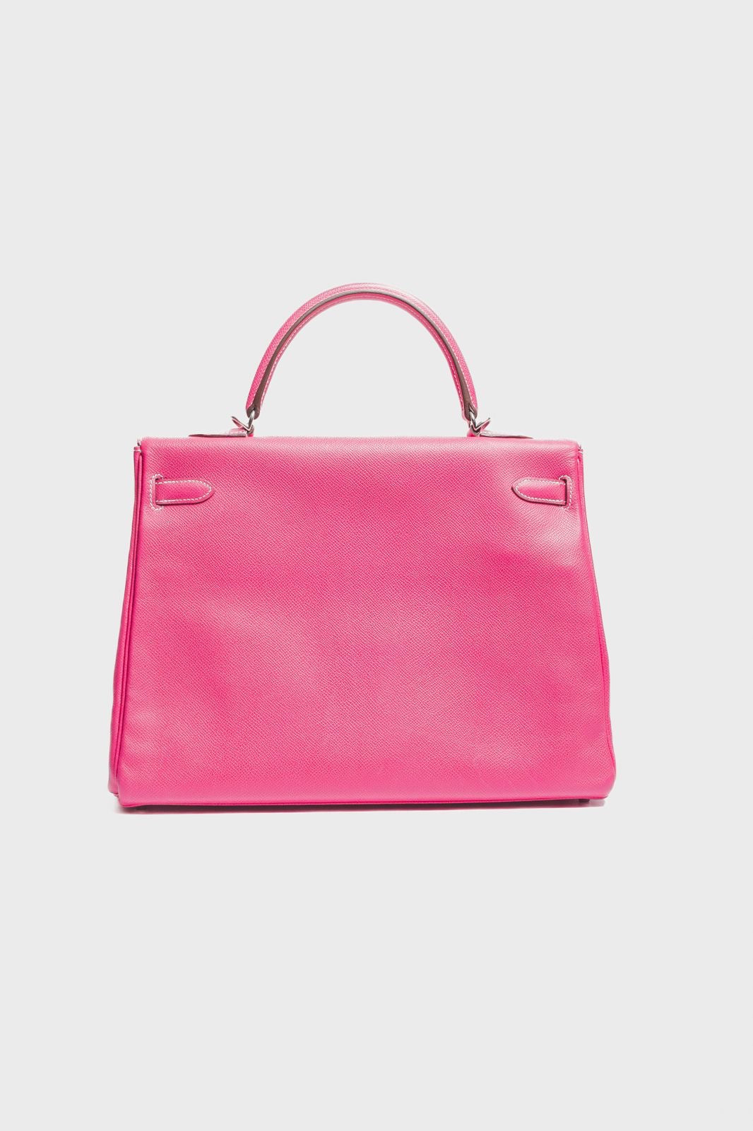 HERMÈS - *RARE* KELLY 35 EPSOM LEATHER ROSE TYRIEN SILVER HARDWARE