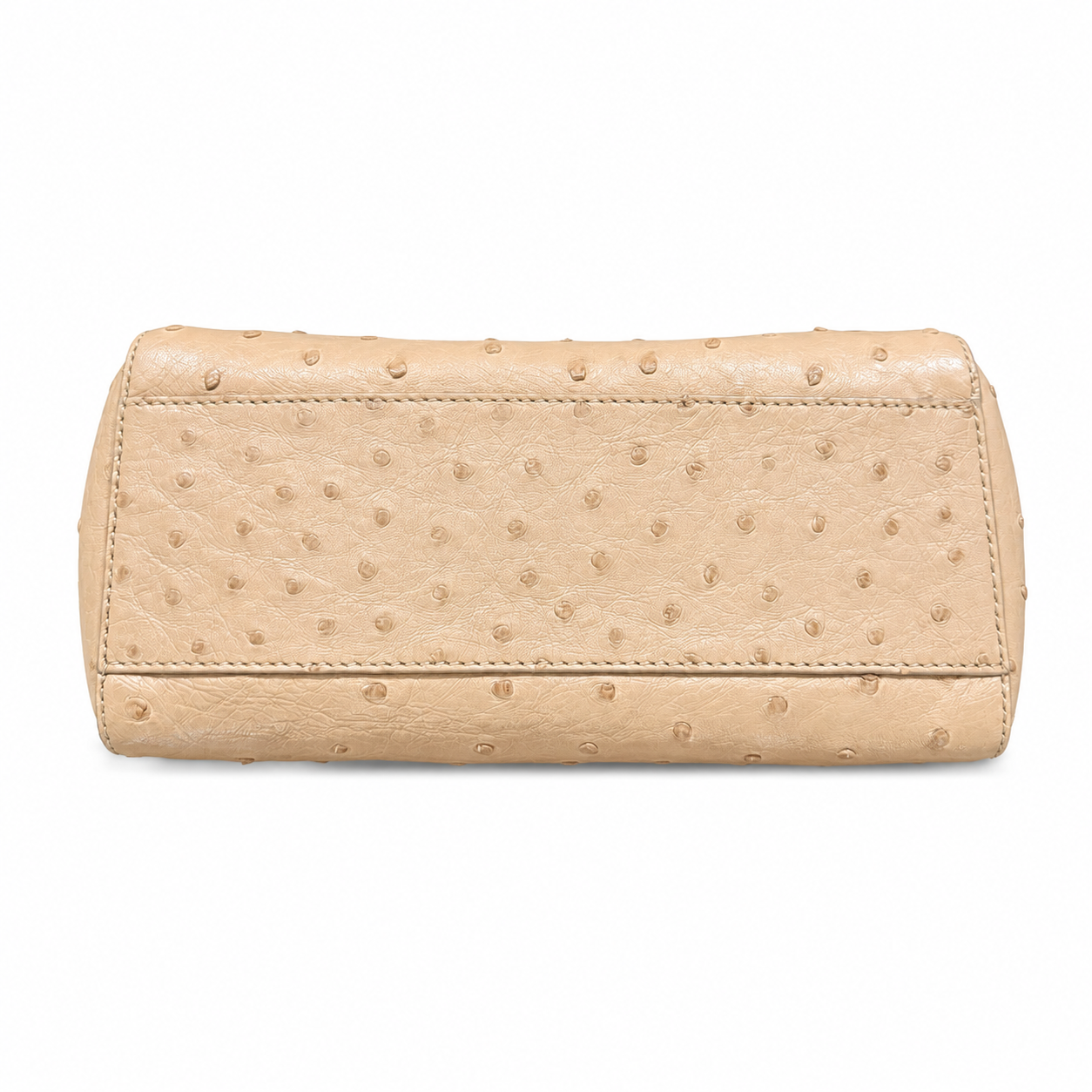 FENDI - PEEKABOO BAG BEIGE OSTRICH LEATHER WITH STRAP