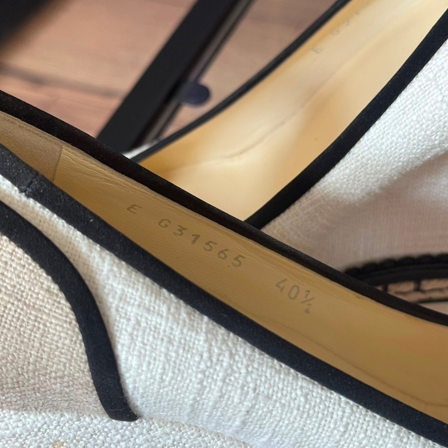 CHANEL - WEDGE PUMPS TRI-COLOR CANVAS SIZE 40,5 EU