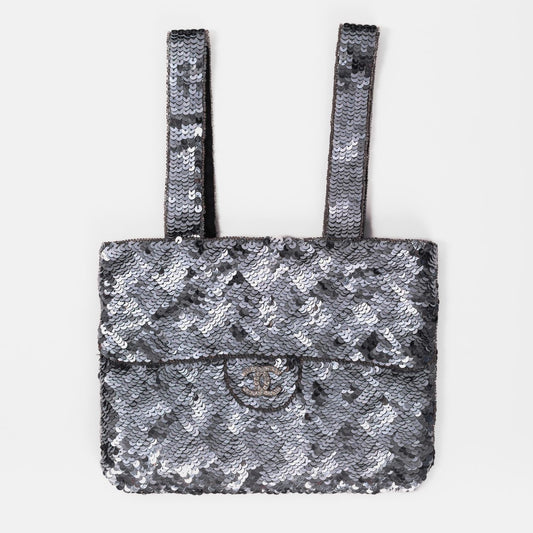 CHANEL - POCHETTE SEQUIN SILVER MINI