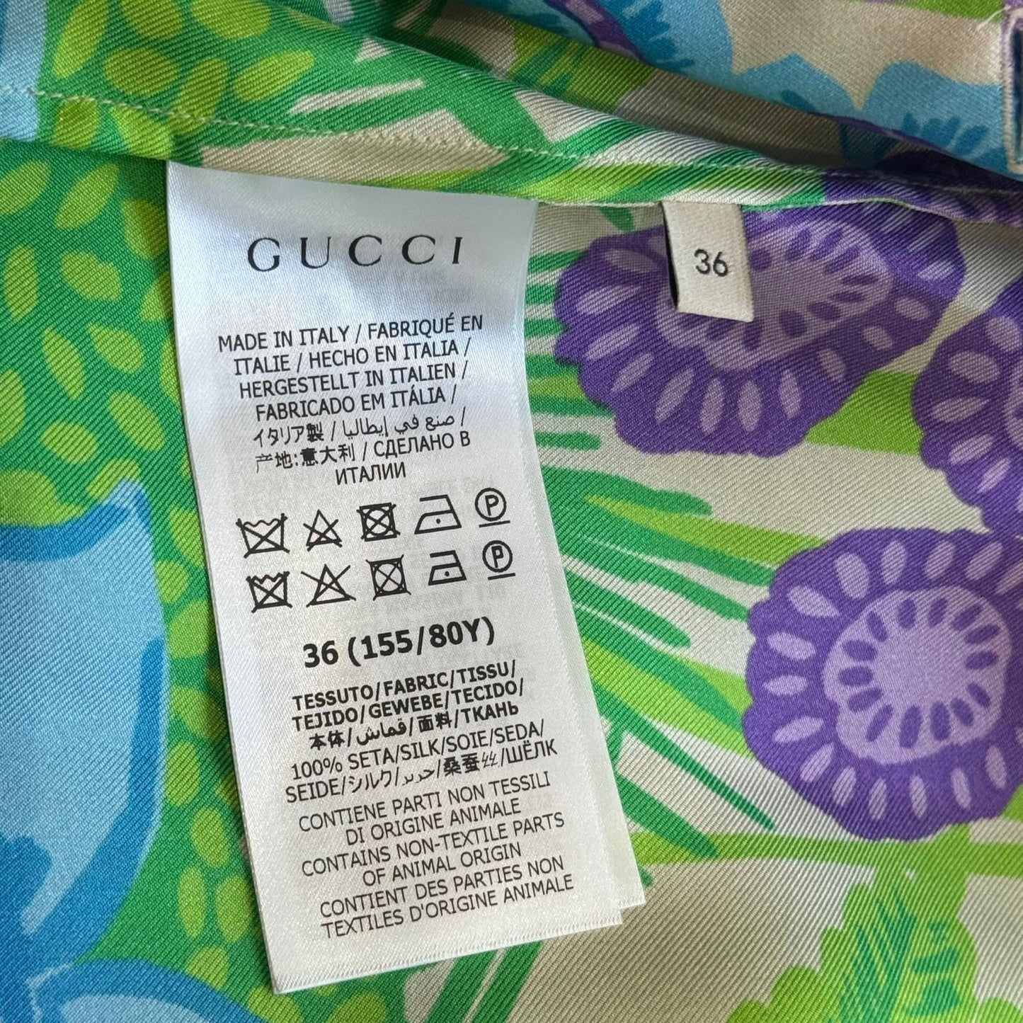 GUCCI - SET SHIRT AND SHORTS SILK FLORAL PRINT SIZE 36 IT