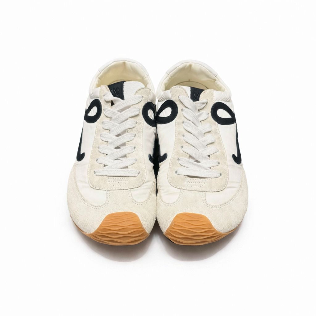LOEWE - SNEAKERS BALLET RUNNER 2.0 WHITE NYLON AND CALFSKIN SIZE 39 EU