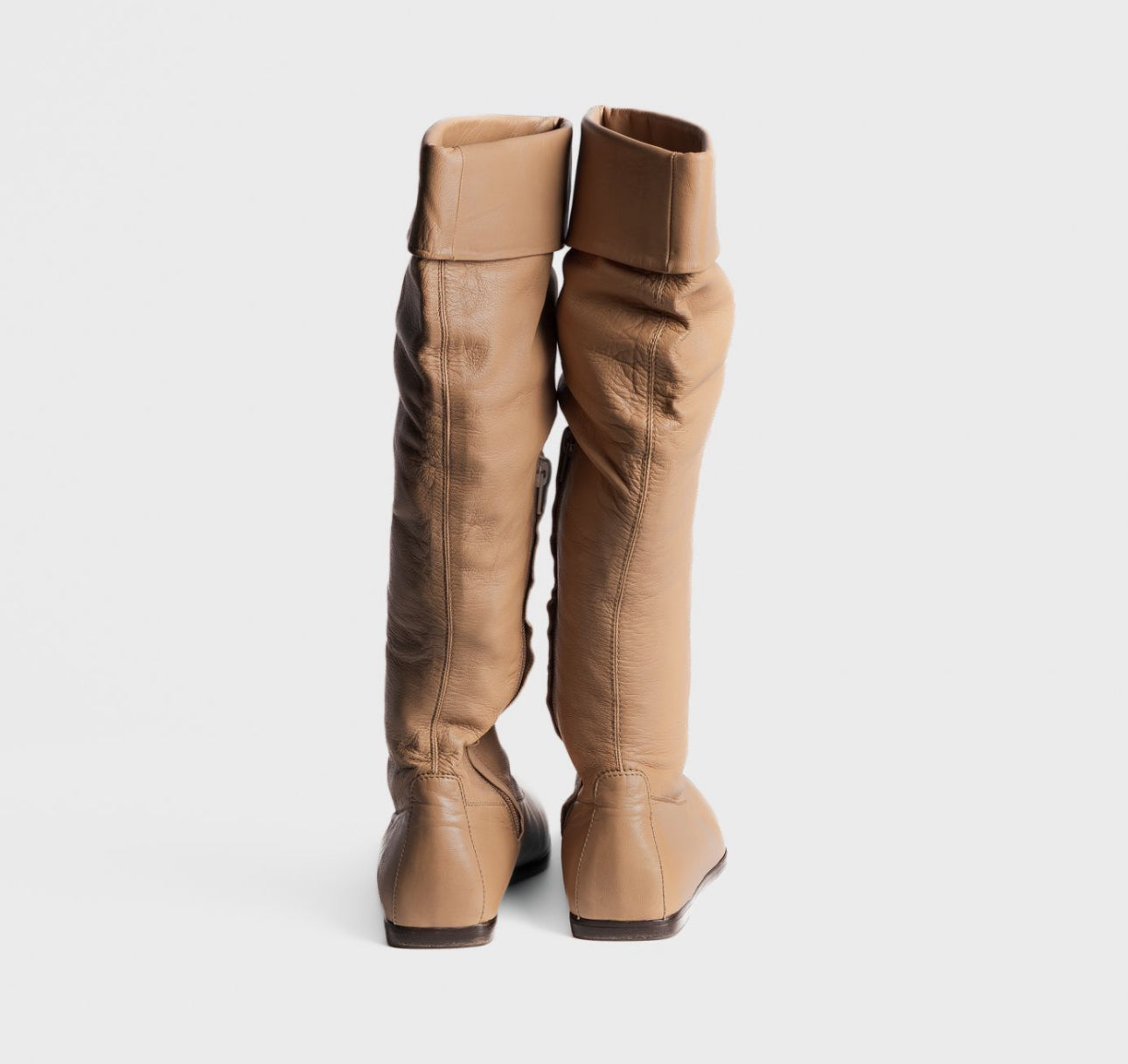 CHANEL - HIGH BOOTS LIGHT BROWN SIZE 39 EU