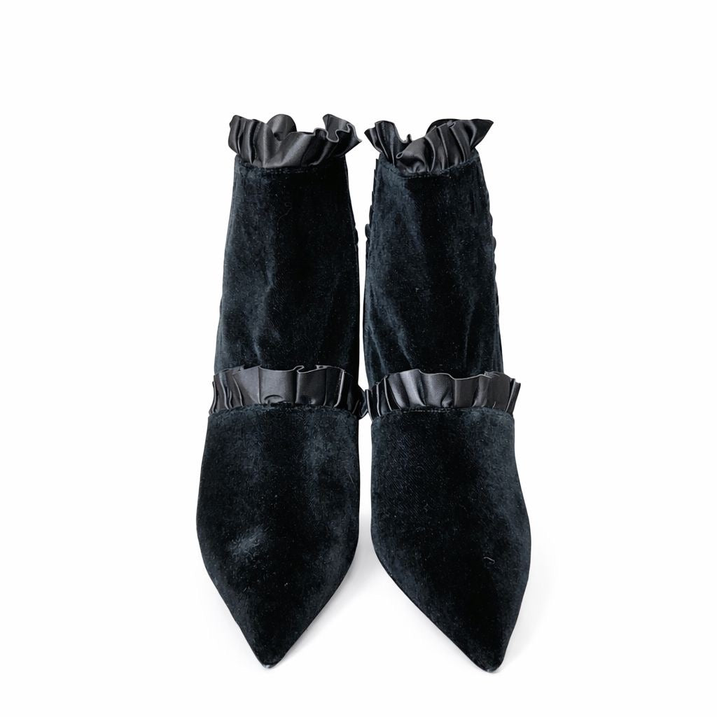 CHRISTOPHER KANE - *BRAND NEW* HIGH BOOTIES  BLACK VELVET SIZE 40 EU