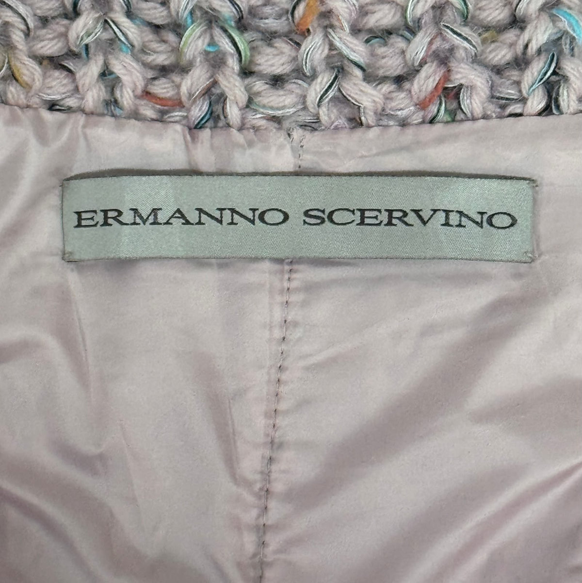 ERMANNO SCERVINO - JACKET WOOL KNIT PINK WITH LAMB FUR SIZE 38 IT
