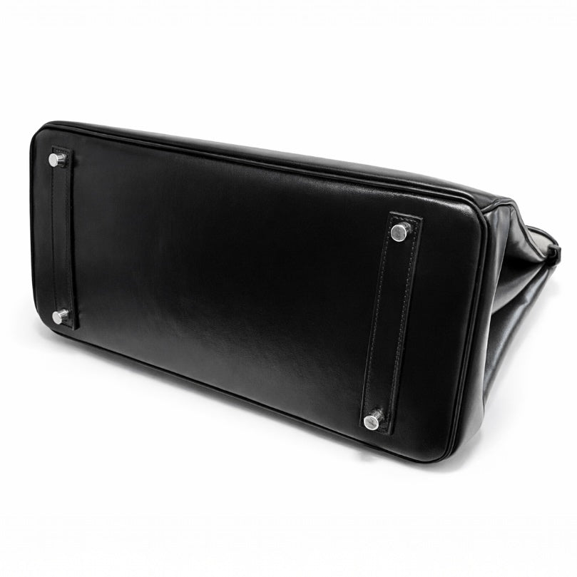 HERMÈS - *FULL SET* BIRKIN 35 BLACK BOX CALFSKIN PALLADIUM HARDWARE