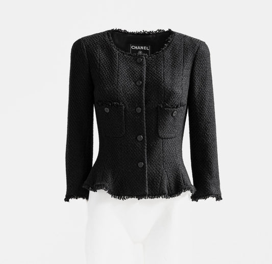 CHANEL - JACKET BLACK SIZE 36 FR