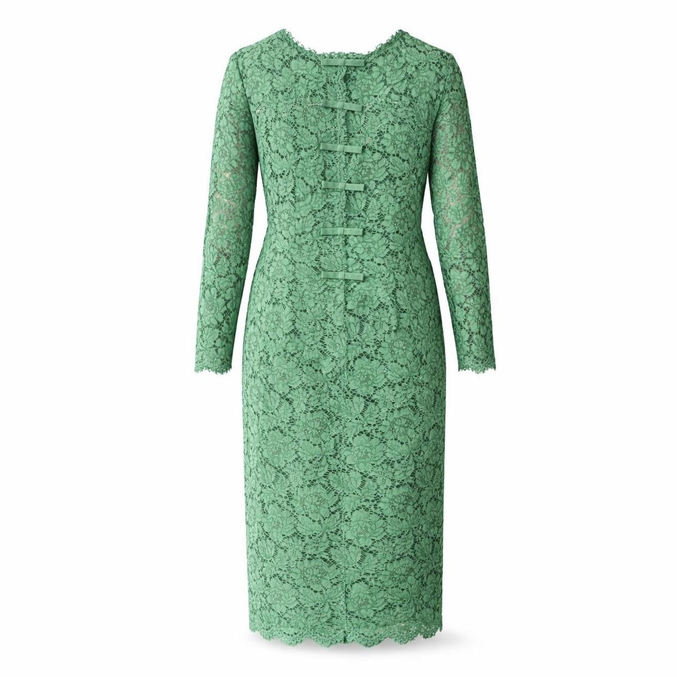 VALENTINO - DRESS GREEN LACE MIDI SIZE 46 IT