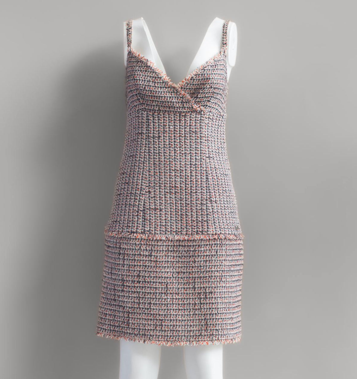 CHANEL - DRESS MINI TWEED MULTICOLOR SIZE 38 FR