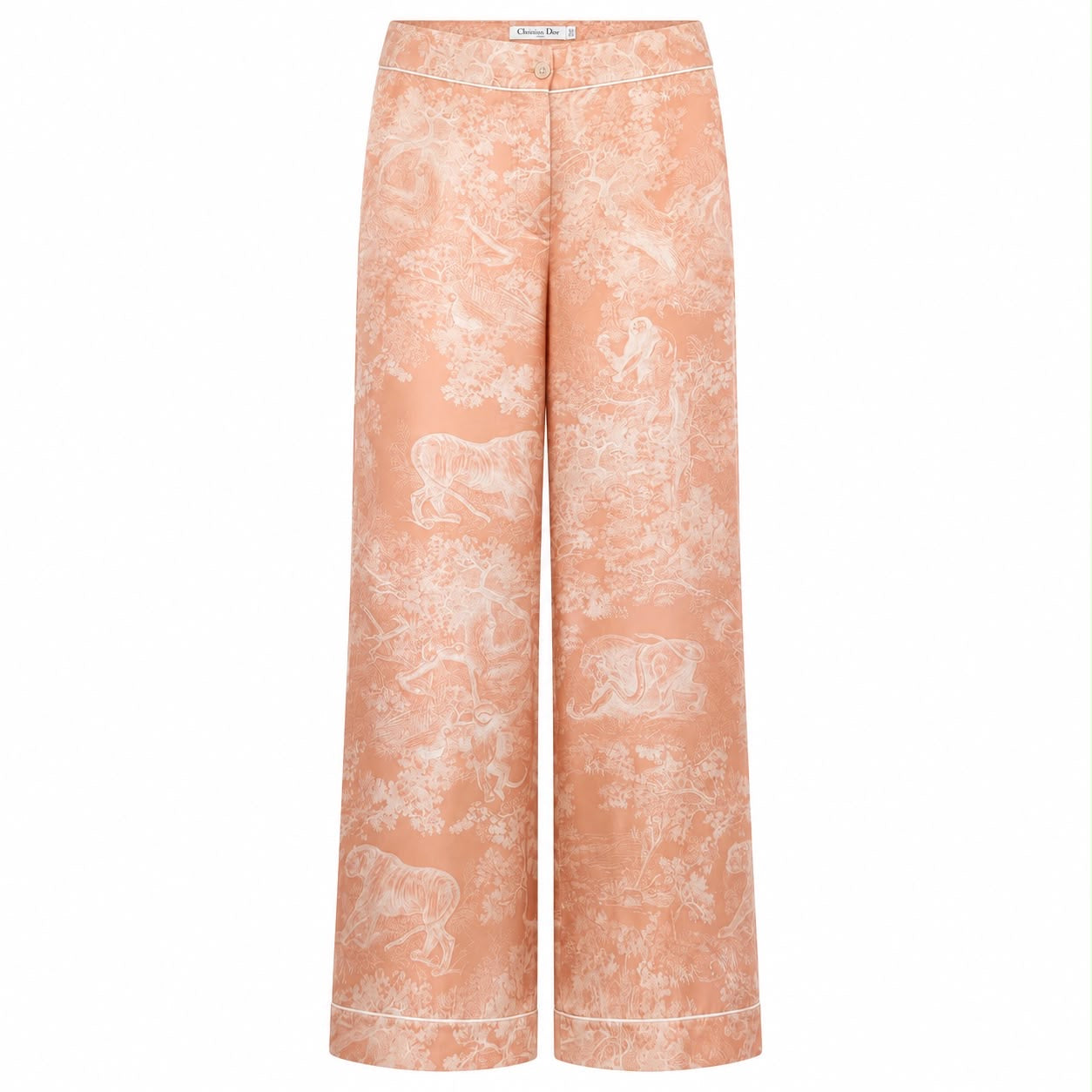 DIOR - SET PAJAMA SHIRT & TROUSERS TOILE DE JOUY PINK & WHITE IN SILK