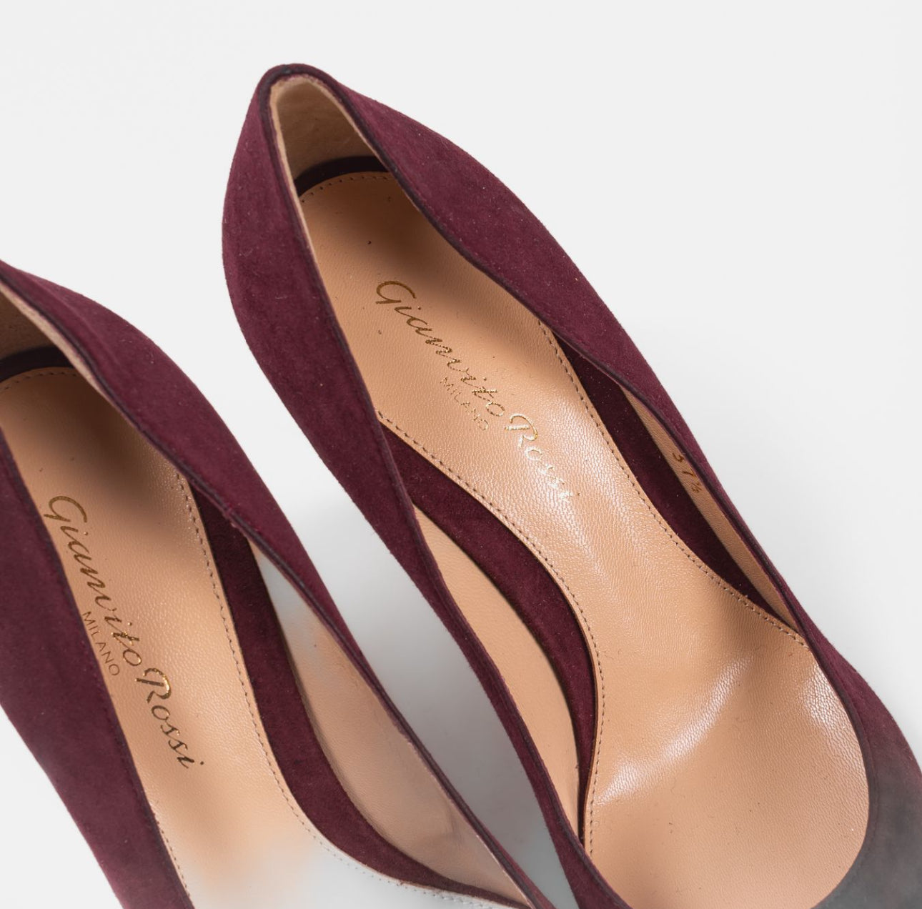 GIANVITO ROSSI - *BRAND NEW* PUMPS BURGUNDY SUEDE LEATHER SIZE 37 EU