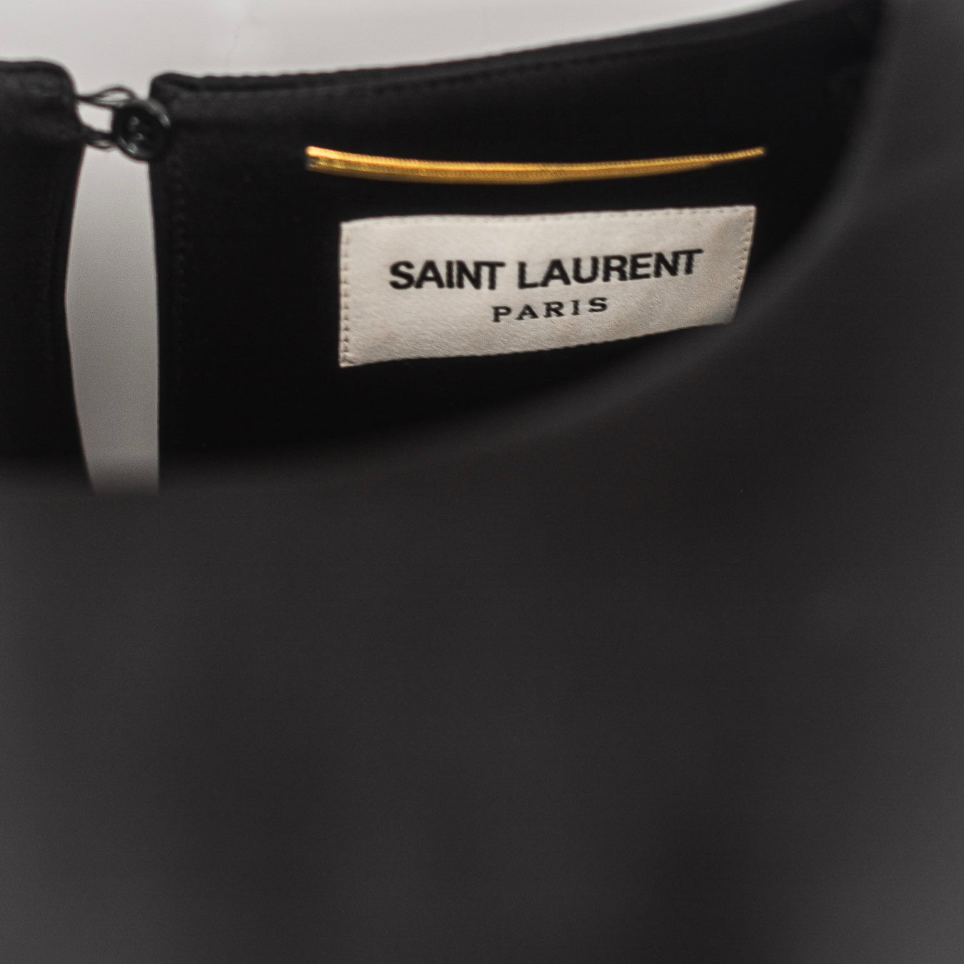 SAINT LAURENT - DRESS ASYMMETRIC BLACK WITH PADDED SHOULDERS SIZE L
