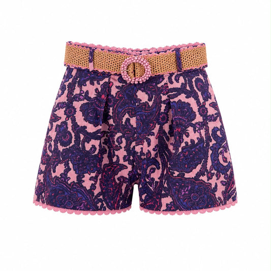 ZIMMERMANN - SHORT MULTICOLOR WITH BELT SIZE 0