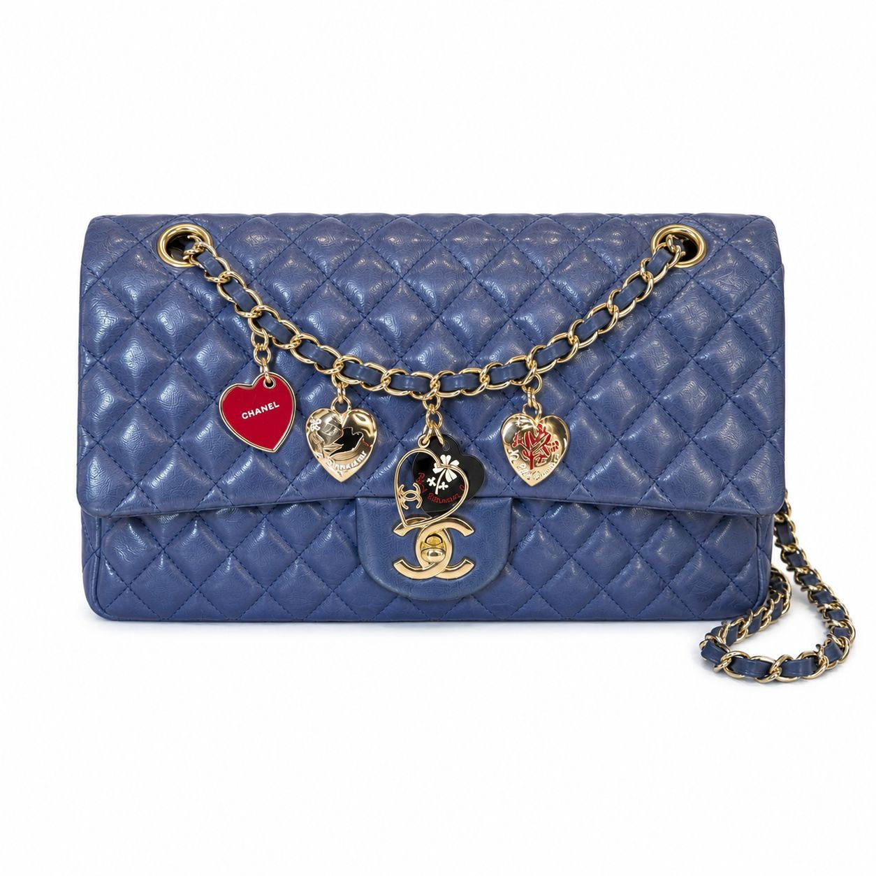 CHANEL - BAG TIMELESS SINGLE FLAP BLUE LAMBSKIN ST. VALENTINE EDITION