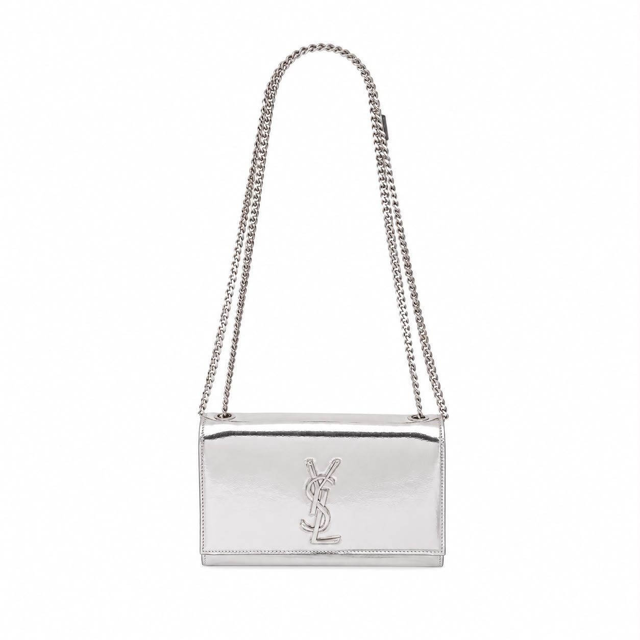 SAINT LAURENT - KATE BAG MIRRORED SILVER VINYL