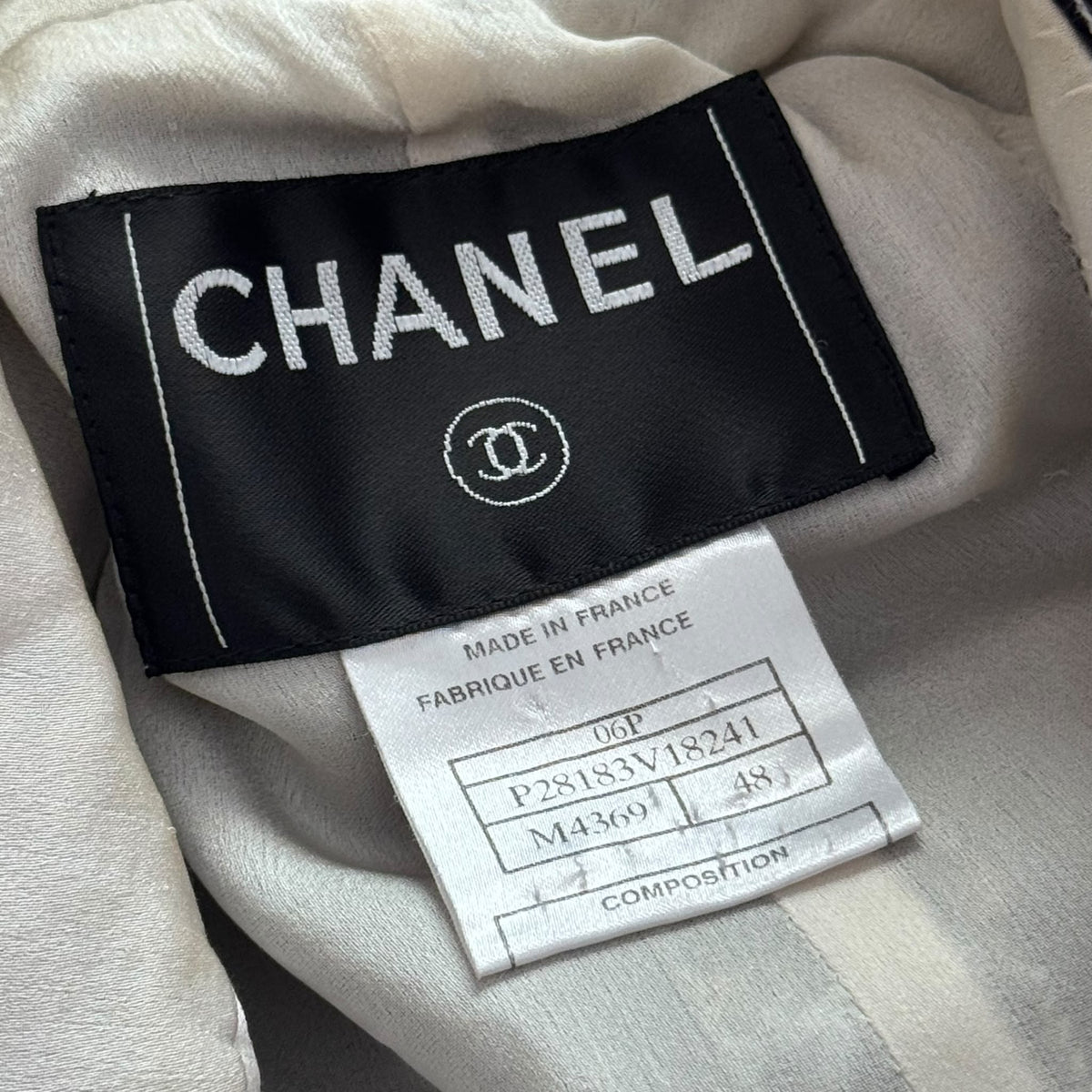 CHANEL - JACKET MULTICOLOR CHECKED TWEED WITH CC BUTTONS SIZE 48 FR