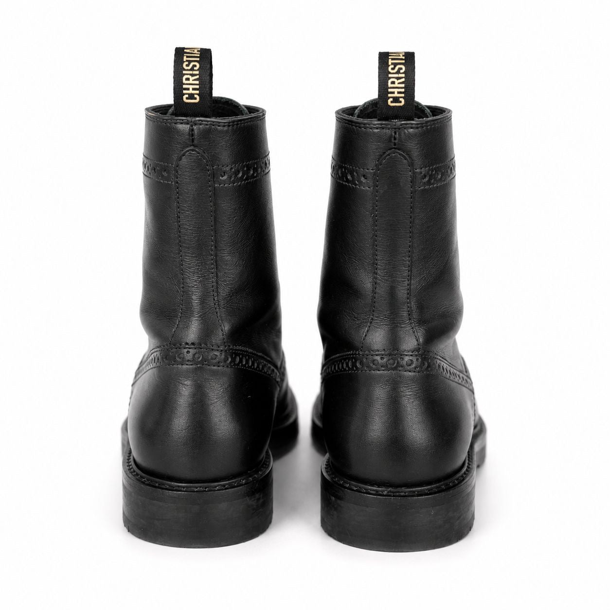 DIOR - BOOTIES DIORUNIT BLACK LEATHER SIZE 39 EU