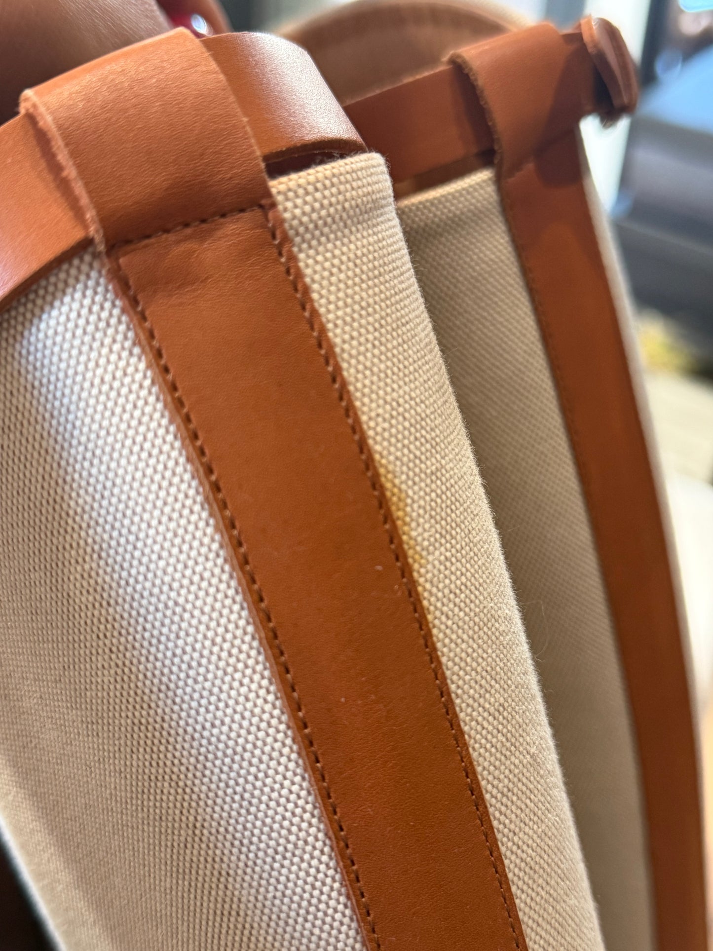 HERMÈS - HIGH BOOTS LEATHER AND CANVAS BROWN AND BEIGE SIZE 39 EU