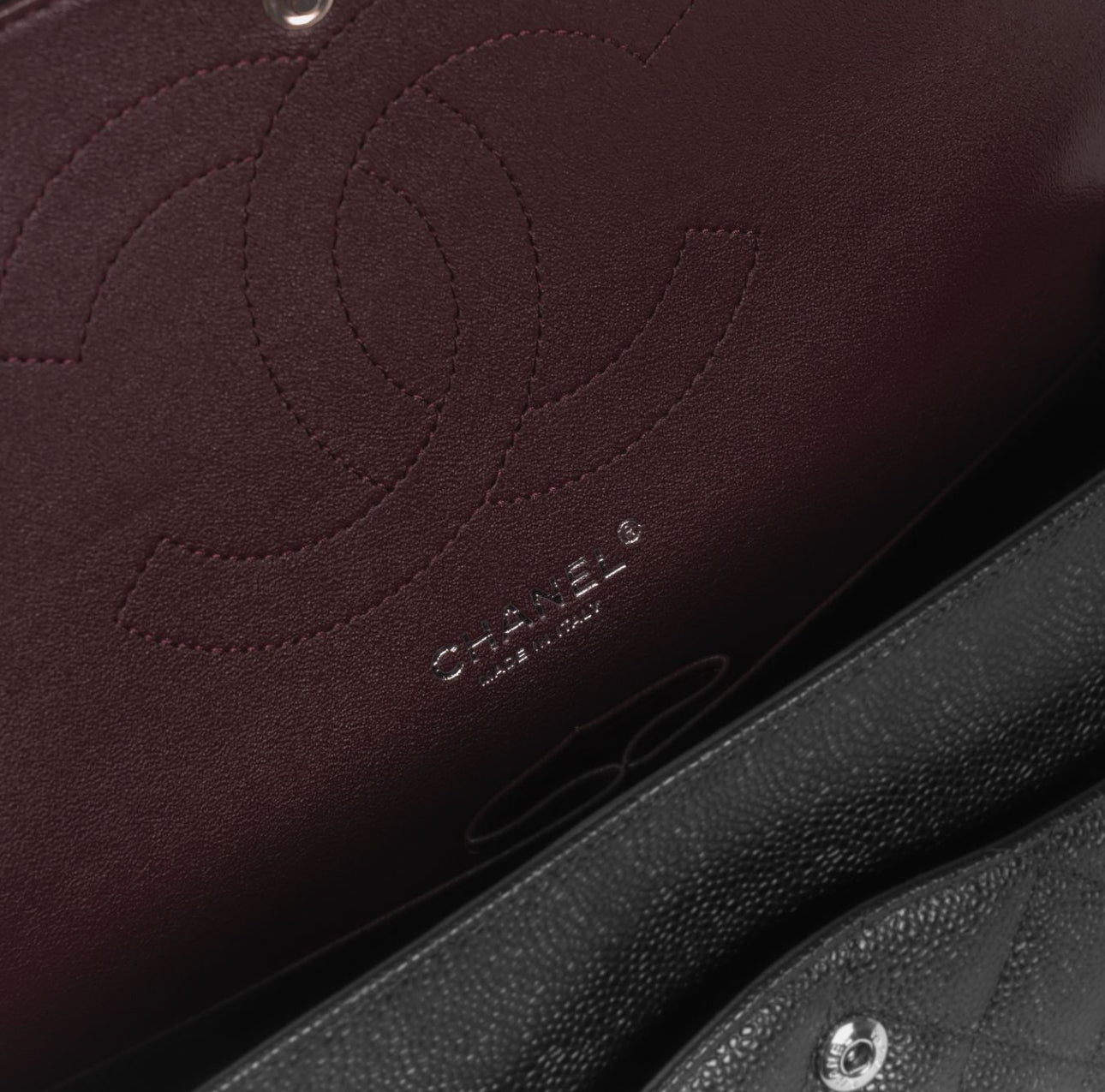 CHANEL - BAG TIMELESS LARGE BLACK CAVIAR LEATHER SILVER HARDWARE