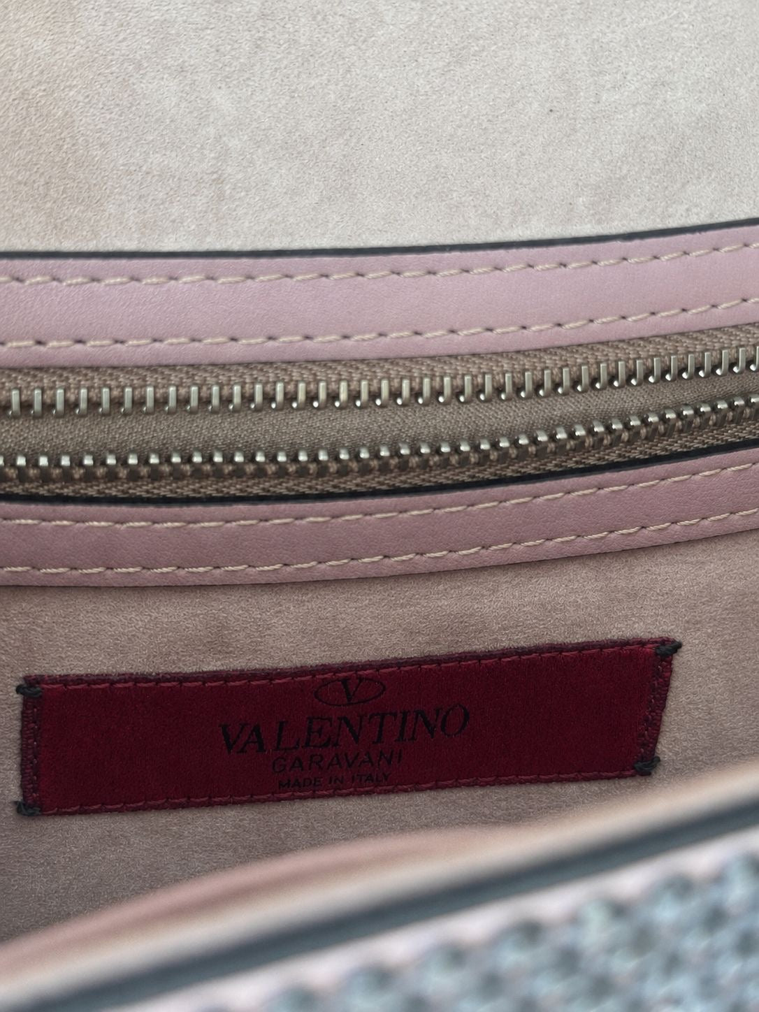 VALENTINO - BAG ROCKSTUD PINK LEATHER SILVER HARDWARE