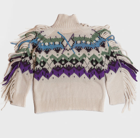 ERMANNO SCERVINO - PULLOVER FRINGES MULTICOLOR CACHEMIRE BLEND SIZE XS
