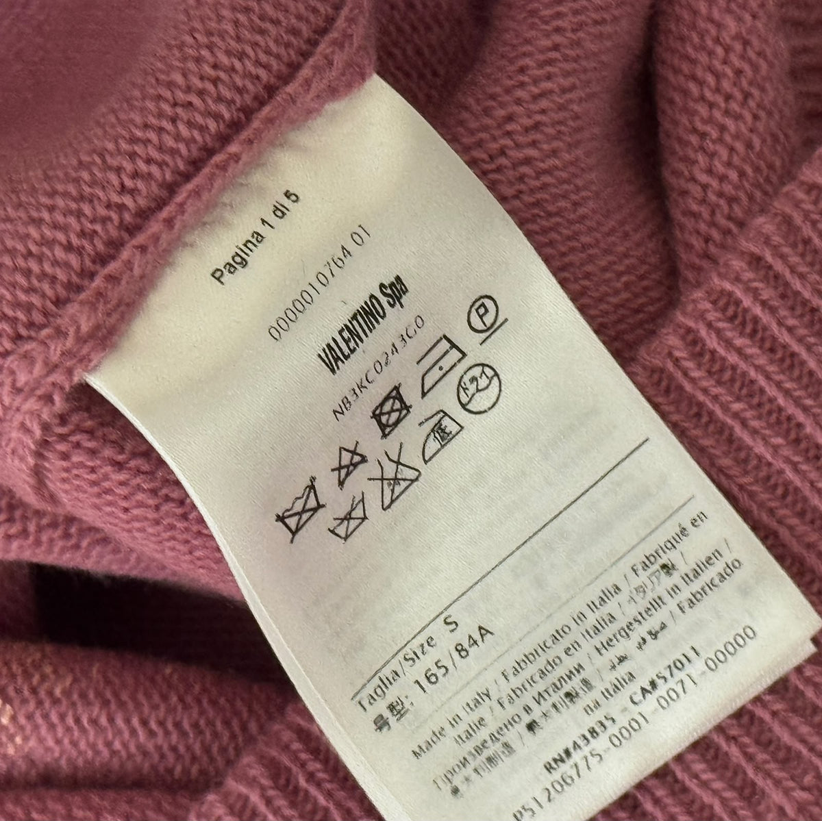 VALENTINO -SWEATER ROSE KNIT WITH FLORAL LACE EMBELLISHMENTS SIZE S