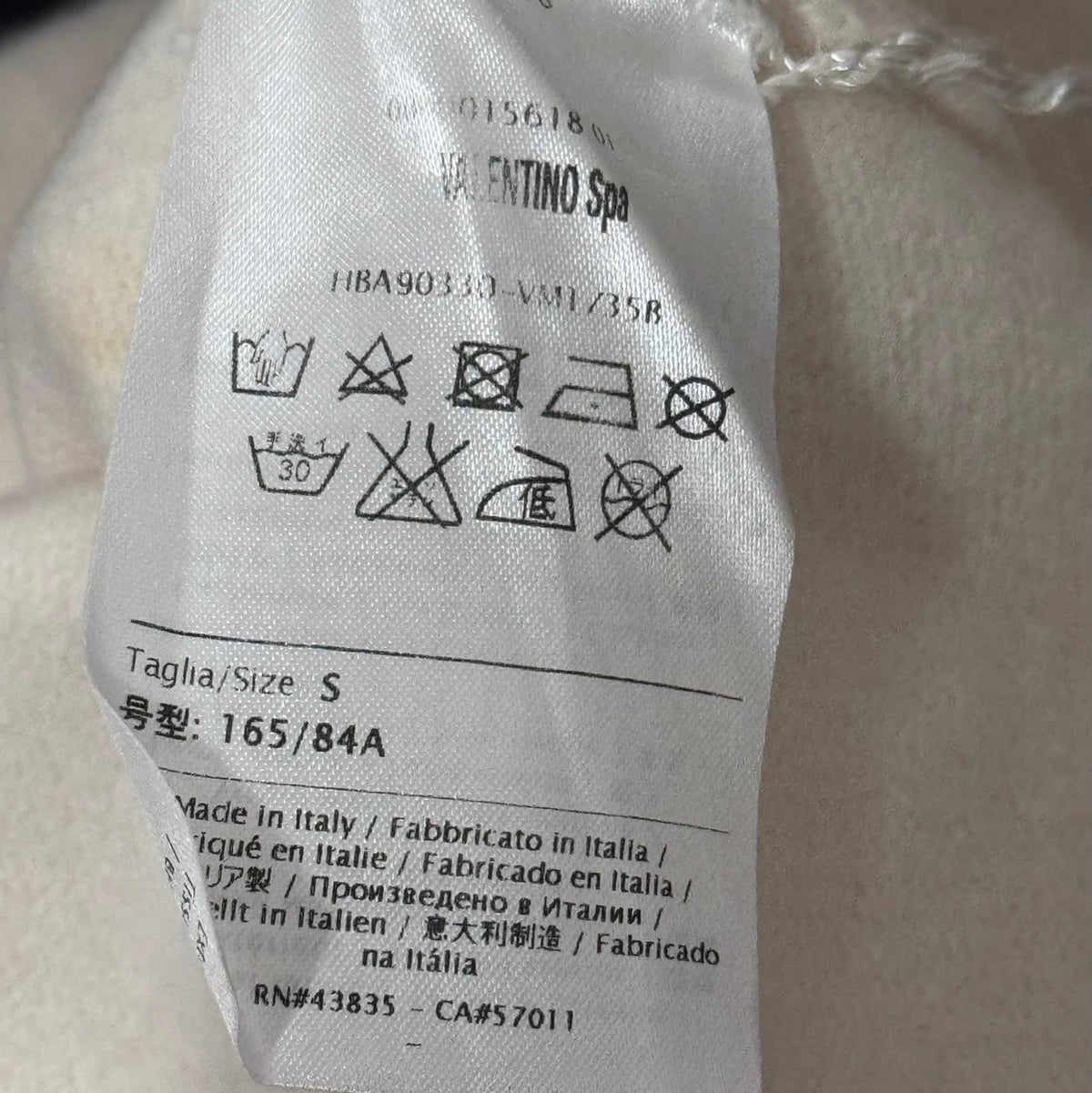 VALENTINO - SWEATER IVORY WOOL & CASHMERE WITH LEATHER FLORAL COLLAR SIZE S