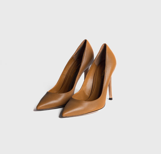 GIANVITO ROSSI - PUMPS BROWN LEATHER SIZE 36 EU