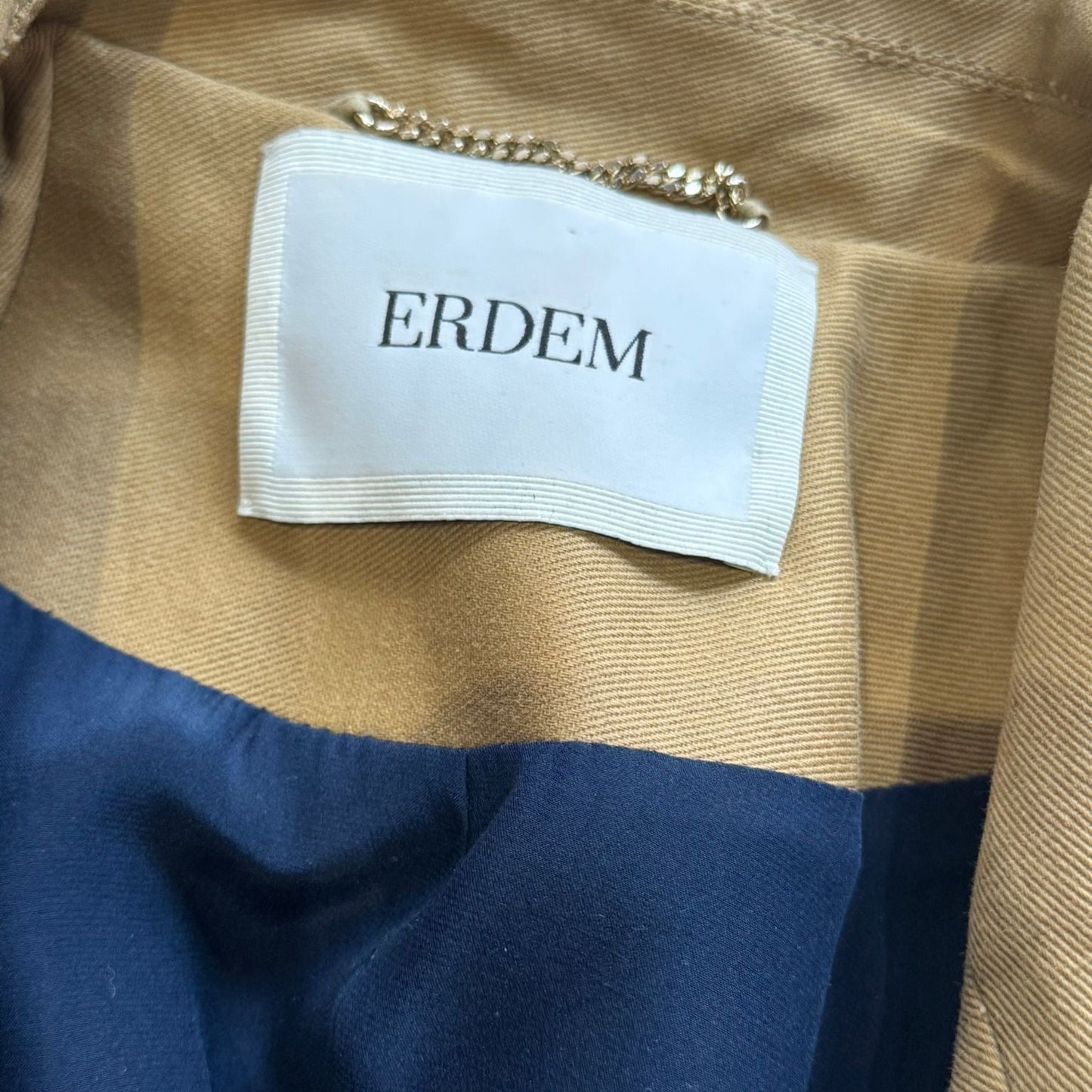 ERDEM - SET TRENCH & TROUSERS CAMEL EMBROIDERED SIZE 42 FR