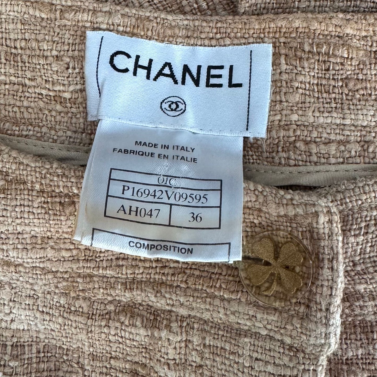 CHANEL - TROUSERS BROW SILK BOUCLÉ SIZE 36 FR