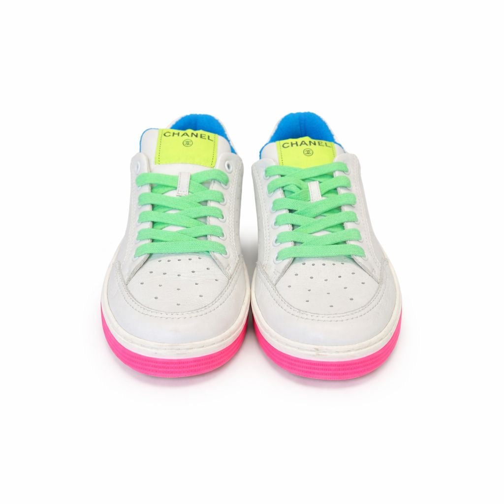 CHANEL - SNEAKERS MULTICOLOR LEATHER SIZE 38 EU