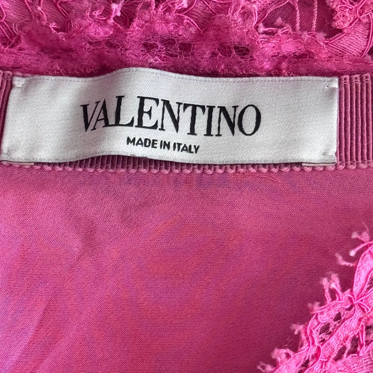 VALENTINO - MINI SKIRT FUCHSIA FLORAL LACE SIZE 38 IT