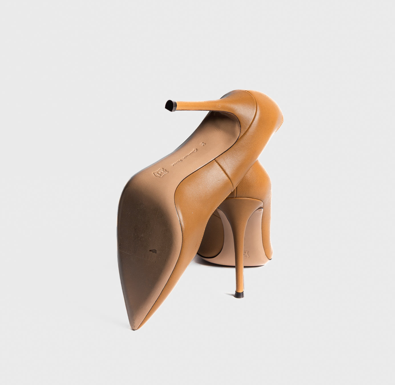 GIANVITO ROSSI - PUMPS BROWN LEATHER SIZE 36 EU