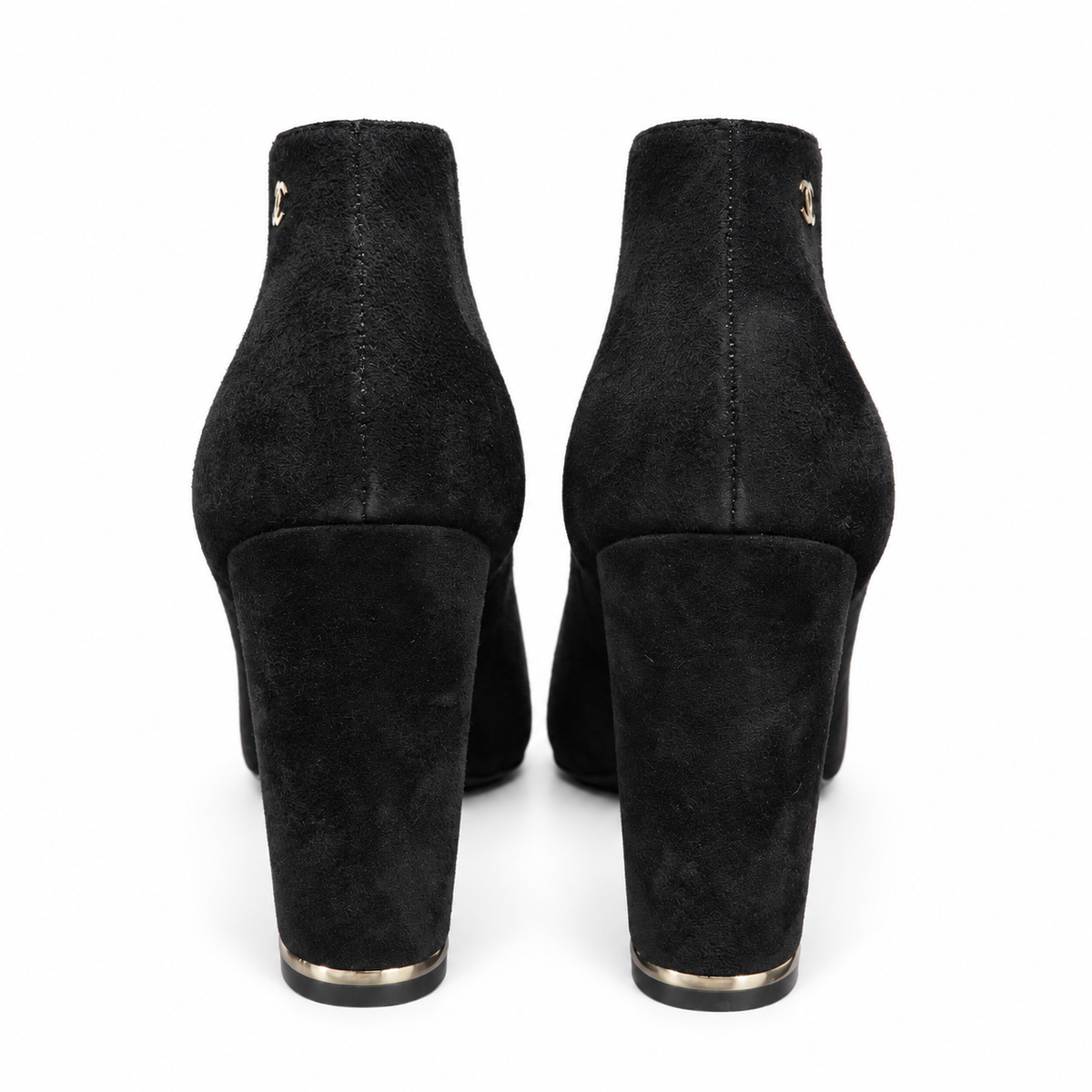 CHANEL - BOOTIES BLACK SUEDE CAP TOE SIZE 38,5 EU