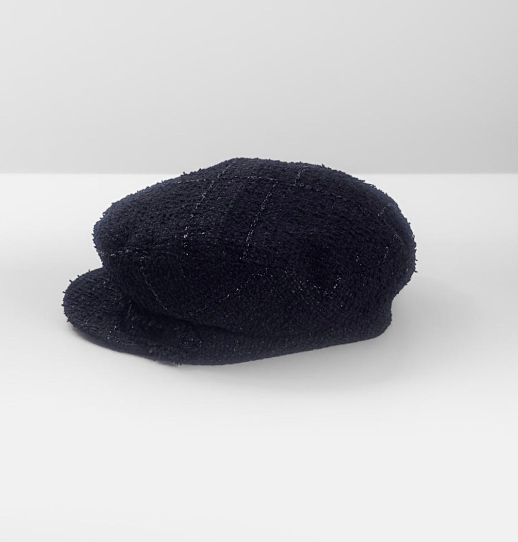 CHANEL - HAT TWEED BLACK SIZE M