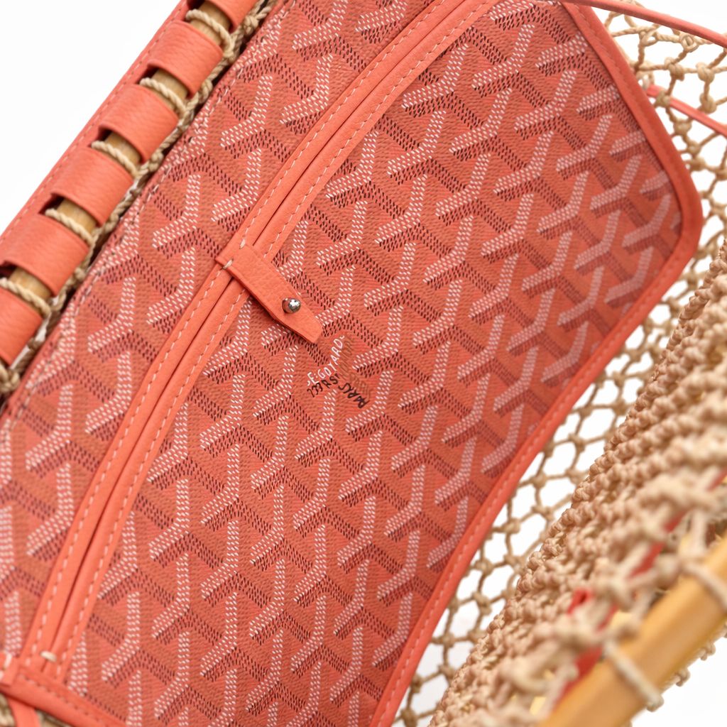 GOYARD - *LIMITED EDITION NEVER USED* TOTE BAG ALIGRE NET CORAL LEATHER