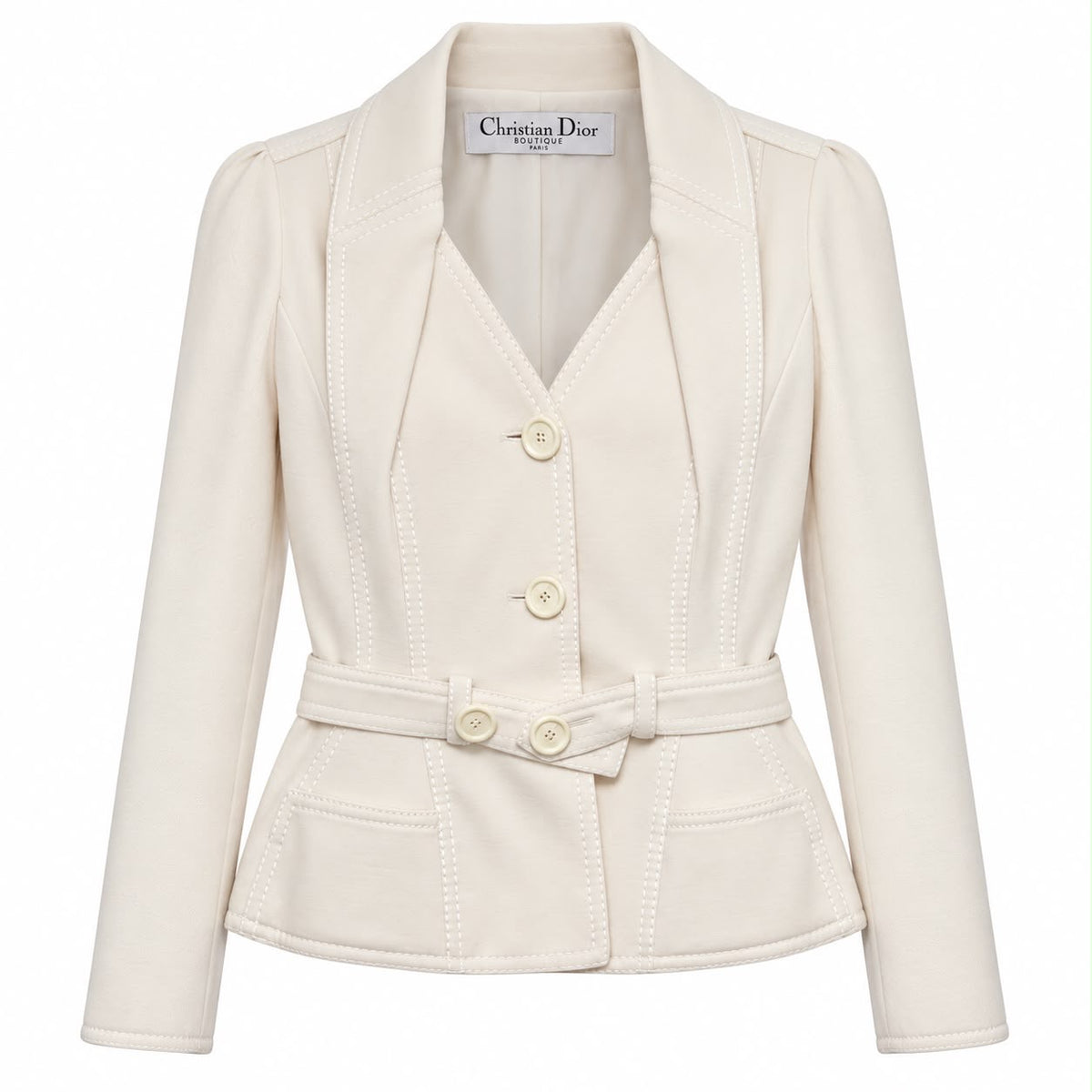 DIOR - BLAZER BELTED ECRU SIZE 40 FR