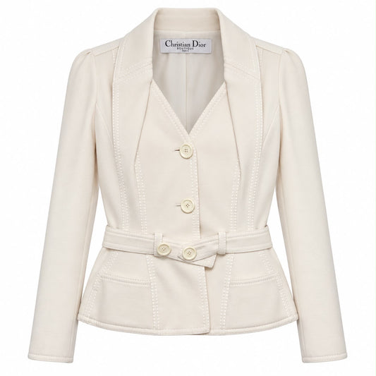 DIOR - BLAZER BELTED ECRU SIZE 40 FR