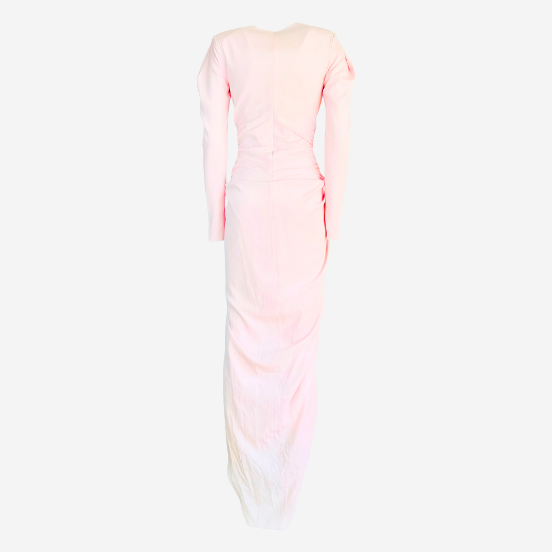 ALEXANDER VAUTHIER - LONG SILK DRESS IN PINK SIZE XS