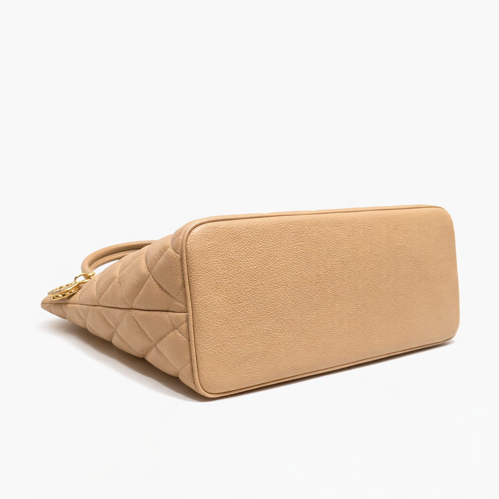 CHANEL - MEDAILLON BAG CAVIAR CAMEL LEATHER GOLD HARDWARE