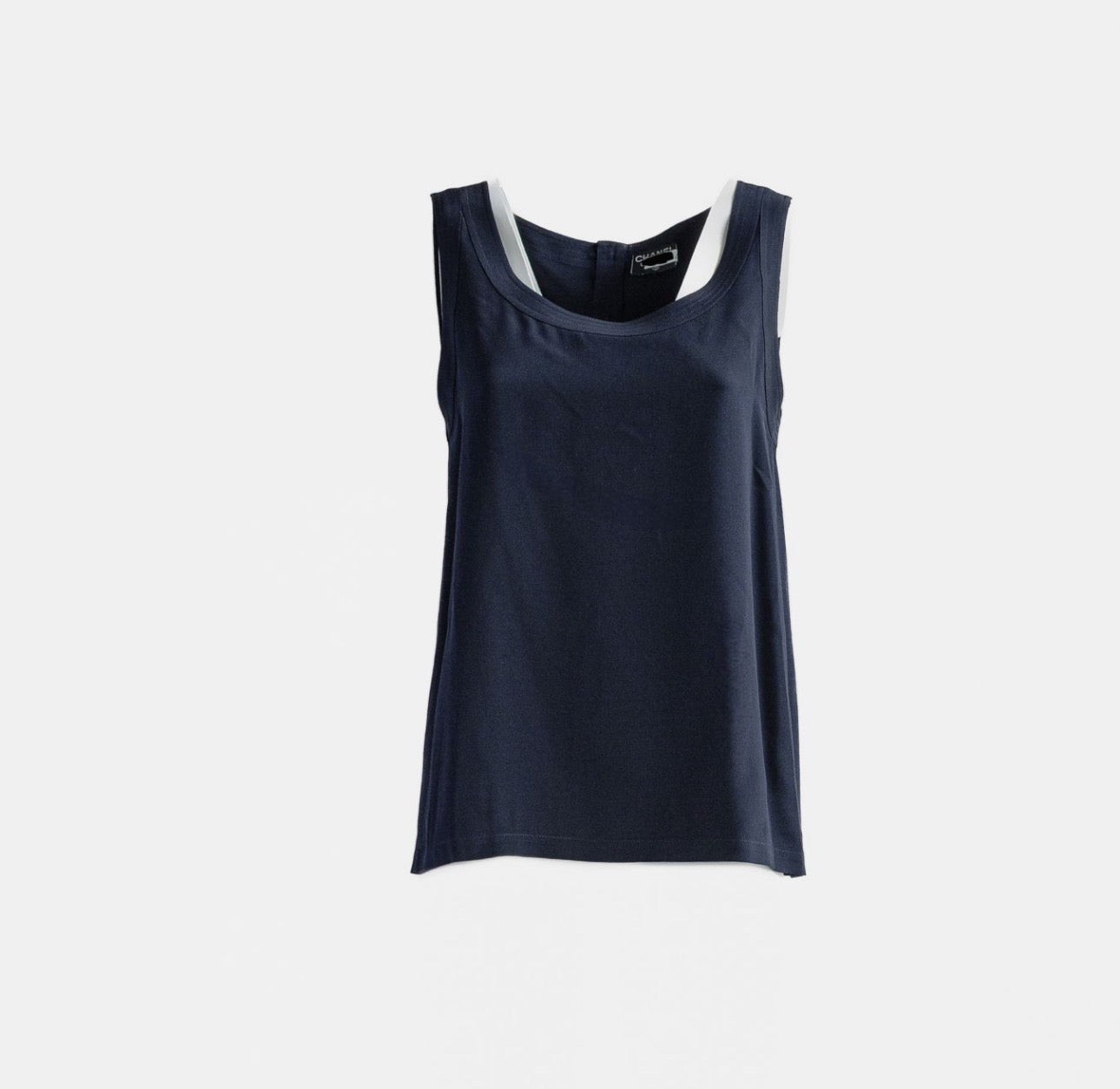 CHANEL - TOP BLUE SILK SIZE S